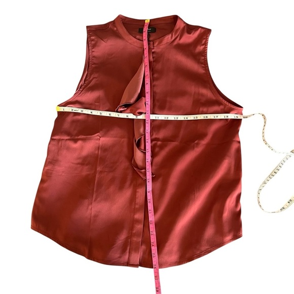 7 FOR ALL MANKIND Sleeveless Ruffle Front Blouse - Red/burgandy Size Medium New - Picture 7 of 7
